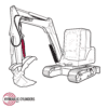 Replacement Hydraulic Thumb/Bucket Clamp Cylinder for Bobcat (PN: 7199435) Excavator Models 225-430 Series, E32-E40 Series