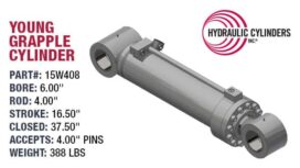 15W408 (Young) Hydraulic Grapple Cylinder