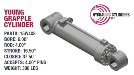 15W408 (Young) Hydraulic Grapple Cylinder