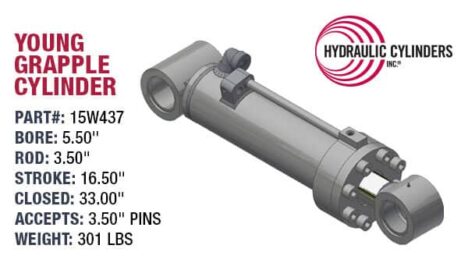 15W437 (Young) Hydraulic Grapple Cylinder