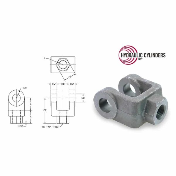 Rod Clevis, 1-3/4" Pin