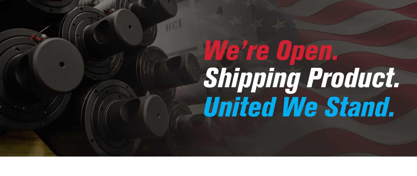 We're Open. Shipping Product. United We Stand.
