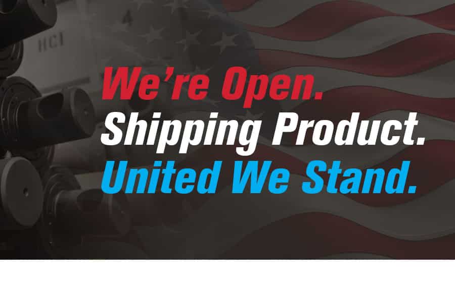 We're Open. Shipping Product. United We Stand.