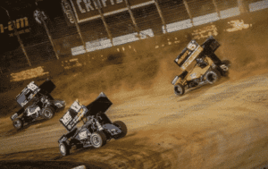 racing on a dirt track