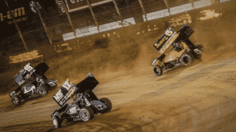 racing on a dirt track