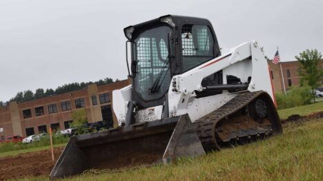 Bobcat being operated outside