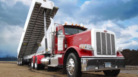 large red dump truck