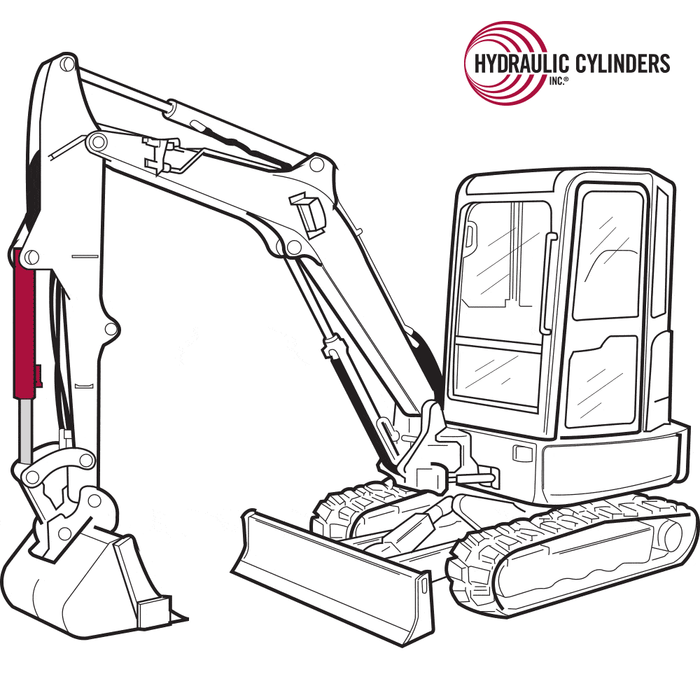 Replacement Hydraulic Bucket Cylinders for K008-3 - Kubota