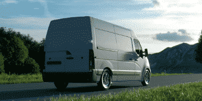 white shipping van