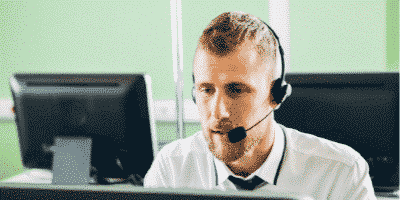 man using headset