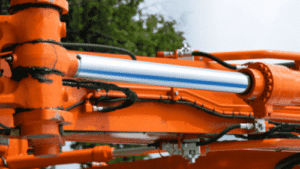 orange, hydraulic cylinder, not retracting