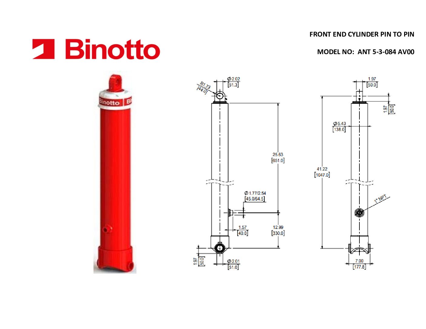 ANT 5-3-084 AV00 Binotto SAT Telescopic Cylinder