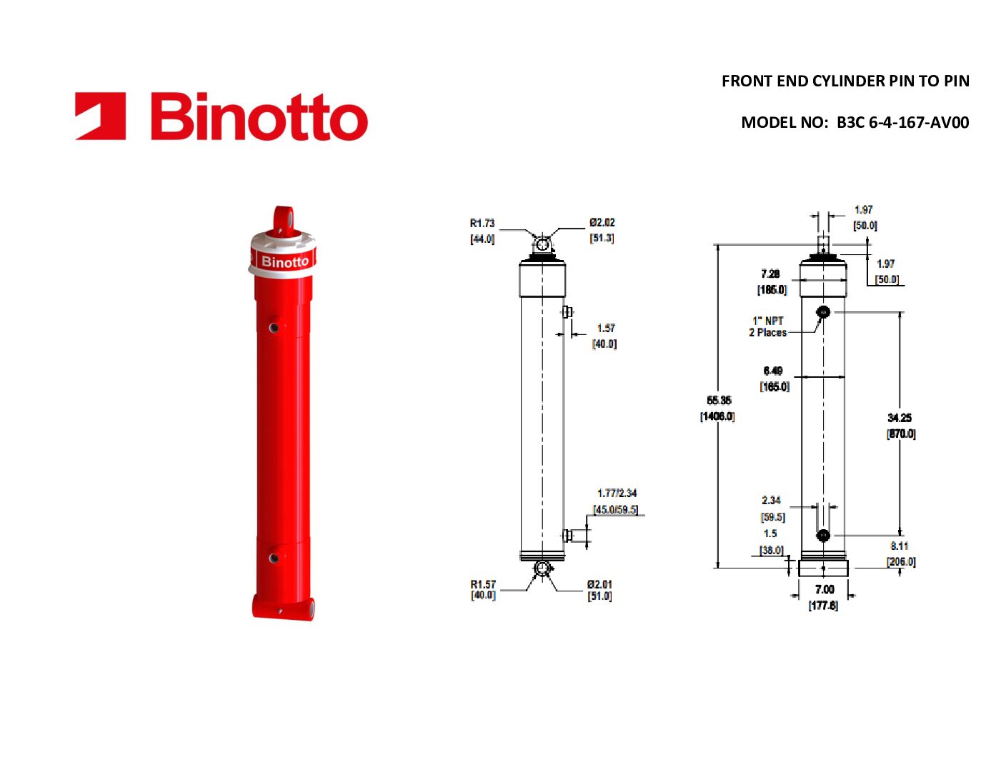 ANT 6-4-167-AV00 Binotto SAT Telescopic Cylinder
