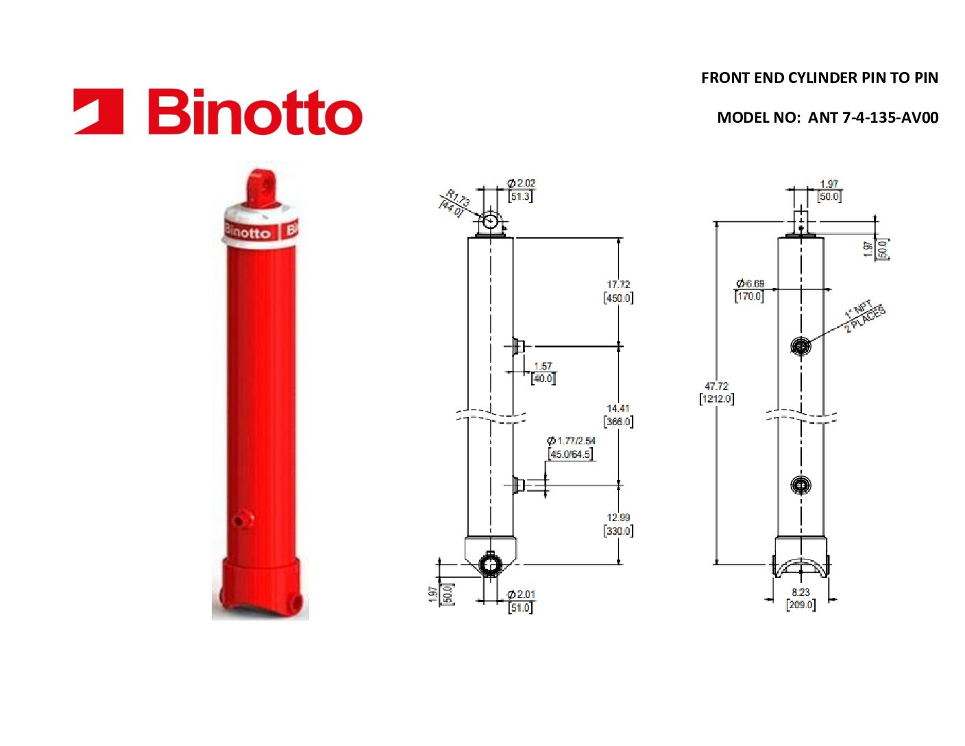 B3C 7-4-135-AV00 Binotto SAT Telescopic Cylinders