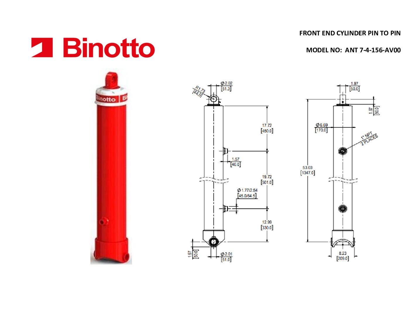 7-4-156-AV00 Binotto SAT Telescopic Cylinder