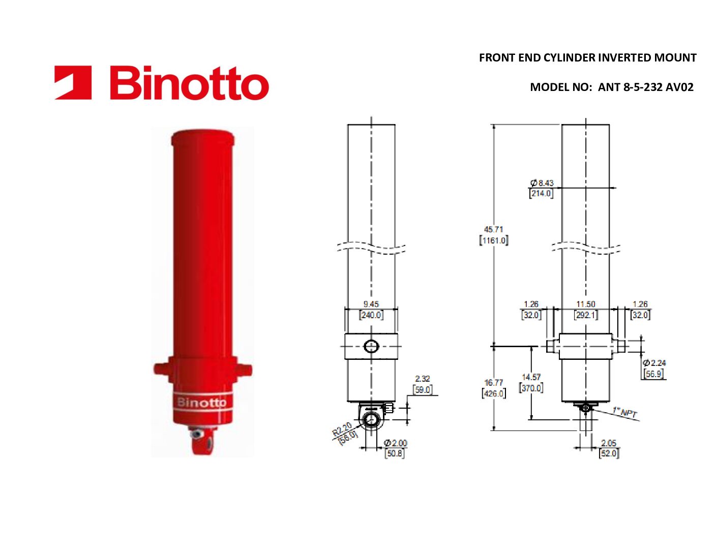 ANT 8-5-232 AV02 Binotto SAT Telescopic Cylinder