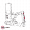 Replacement Hydraulic Bucket Cylinder for Bobcat (PN: 7330847) Excavator Models 418, DX10Z, E08, E10, E10e, E10z